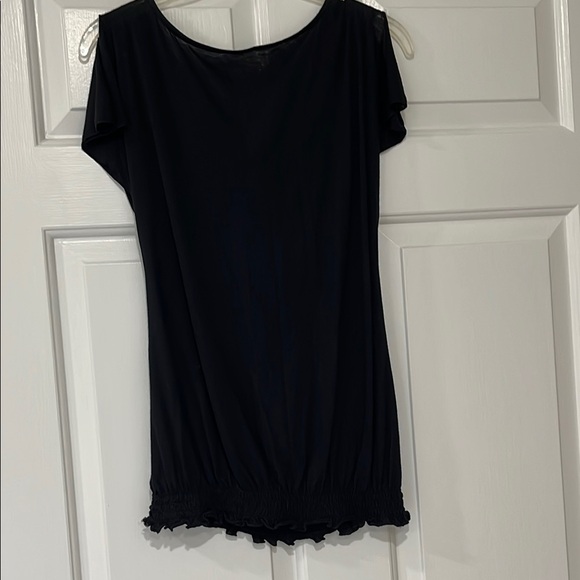 Express Black Embellished Flutter Sleeve Top - Picture 8 of 8